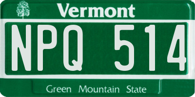 VT license plate NPQ514