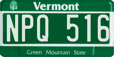 VT license plate NPQ516