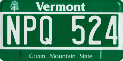 VT license plate NPQ524