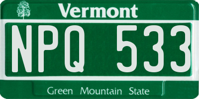 VT license plate NPQ533