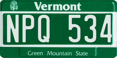 VT license plate NPQ534