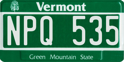 VT license plate NPQ535