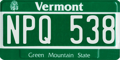 VT license plate NPQ538