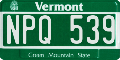 VT license plate NPQ539