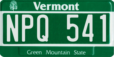 VT license plate NPQ541