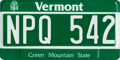 VT license plate NPQ542