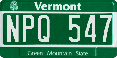 VT license plate NPQ547
