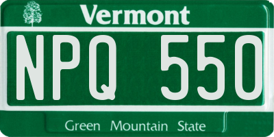 VT license plate NPQ550
