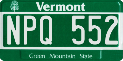 VT license plate NPQ552