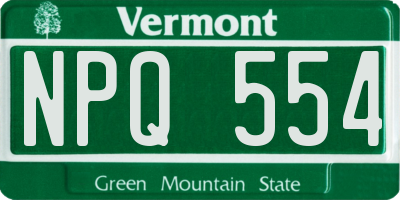 VT license plate NPQ554