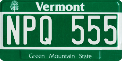 VT license plate NPQ555