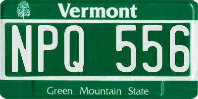 VT license plate NPQ556