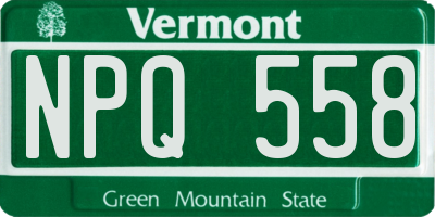 VT license plate NPQ558