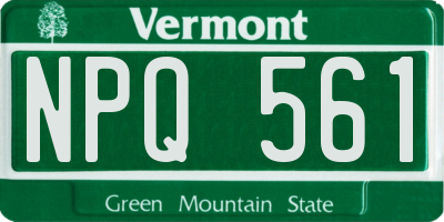 VT license plate NPQ561