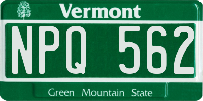 VT license plate NPQ562