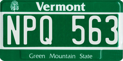 VT license plate NPQ563