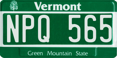 VT license plate NPQ565
