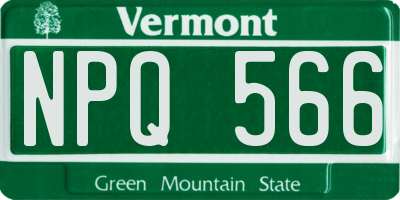 VT license plate NPQ566