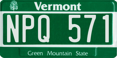VT license plate NPQ571
