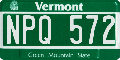 VT license plate NPQ572