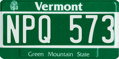 VT license plate NPQ573