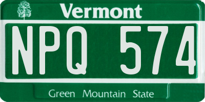VT license plate NPQ574
