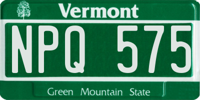 VT license plate NPQ575