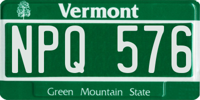 VT license plate NPQ576