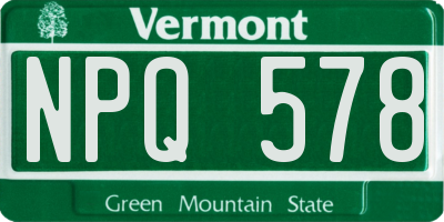 VT license plate NPQ578