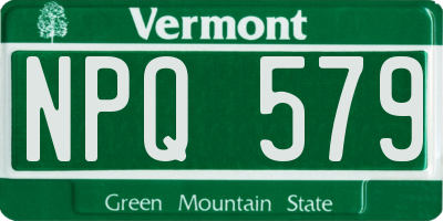VT license plate NPQ579