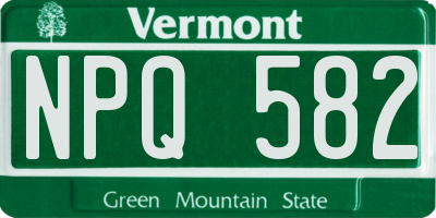 VT license plate NPQ582