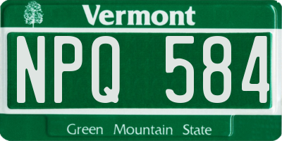 VT license plate NPQ584