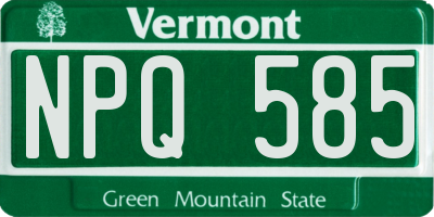 VT license plate NPQ585
