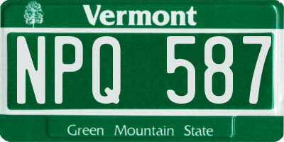 VT license plate NPQ587