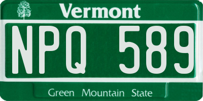 VT license plate NPQ589
