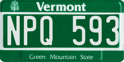 VT license plate NPQ593