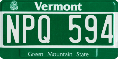 VT license plate NPQ594