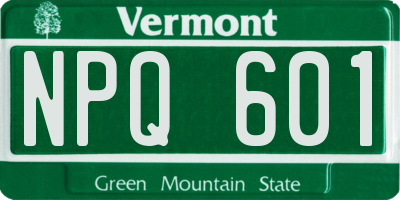 VT license plate NPQ601