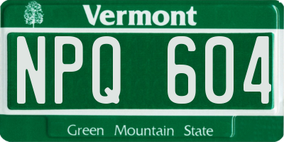 VT license plate NPQ604