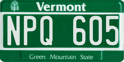 VT license plate NPQ605