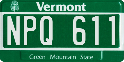 VT license plate NPQ611