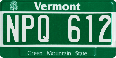 VT license plate NPQ612