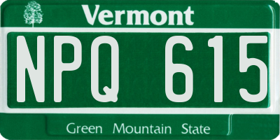 VT license plate NPQ615