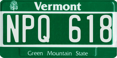 VT license plate NPQ618