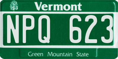VT license plate NPQ623
