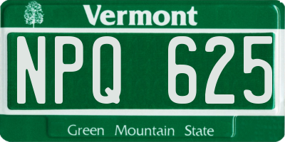 VT license plate NPQ625