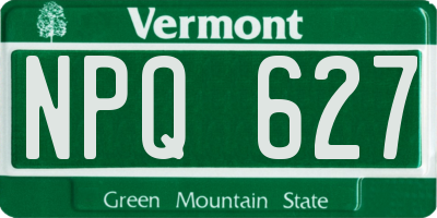 VT license plate NPQ627
