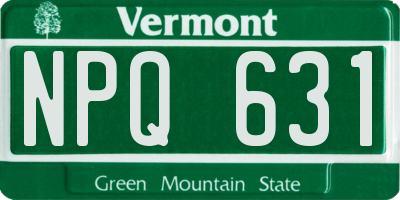 VT license plate NPQ631