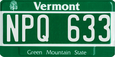 VT license plate NPQ633