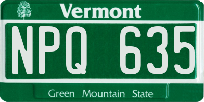 VT license plate NPQ635